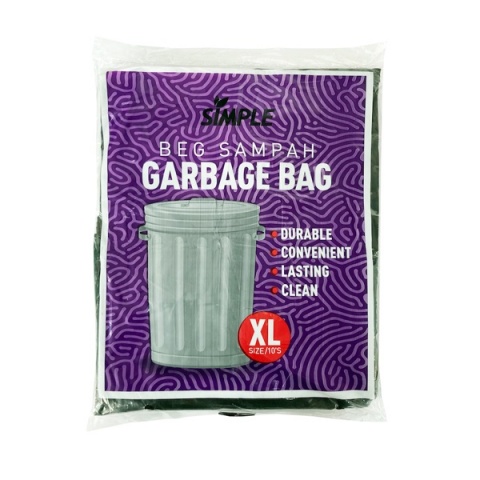 Simple Garbage Bag Black XL10